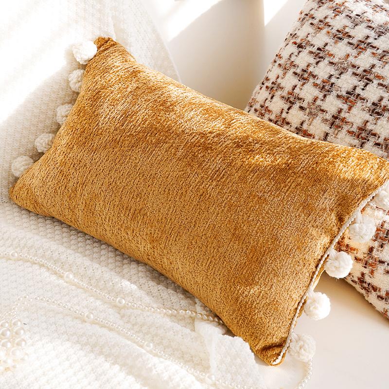 Brown Vintage Sofa Throw Pillow Cover Vintage Bedroom Headboard Cushion Simple and Modern Decorative Throw Pillow Customizable