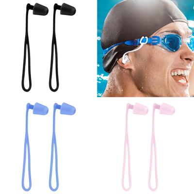 Swimming Ear Plugs for Adults Water Resistant Silicone Earplugs Reusable Corded Swim Ear Plugs for Surfing Shower Diving
