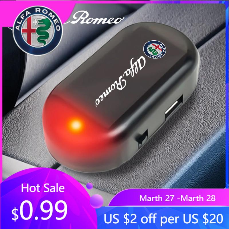 For Alfa Romeo 1pcs Car Led Security Light Solar Powered Caution Lamp Anti-Theft Lamp For Alfa Romeo 159 Giulietta Stelvio 4C MI zl9