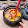 Non-stick Silicone Ladle Soup Spoon Curved Handle Heat Resistant Round Scoop with Hygienic Coating FDA Cook Utensils
