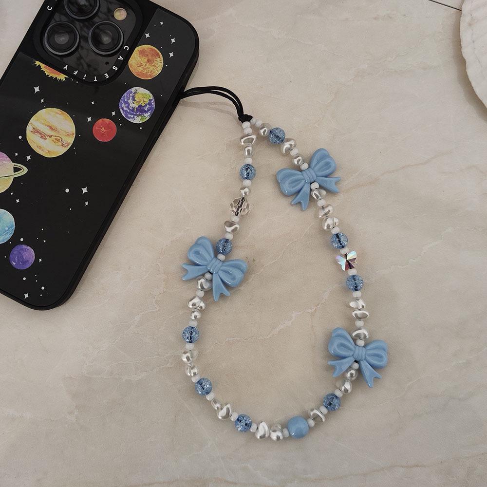 KKBEAD Dámský přívěsek na řetízek na telefon s korálky ve tvaru motýla - Ruční výroba, Univerzální styl ins z Japonska a Koreje