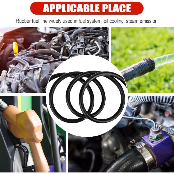 1/2 Inch (12Mm) ID Fuel Line Hose 10FT NBR Rubber Push Lock Hose High Pressure 300PSI For Automotive Fuel Systems Engines