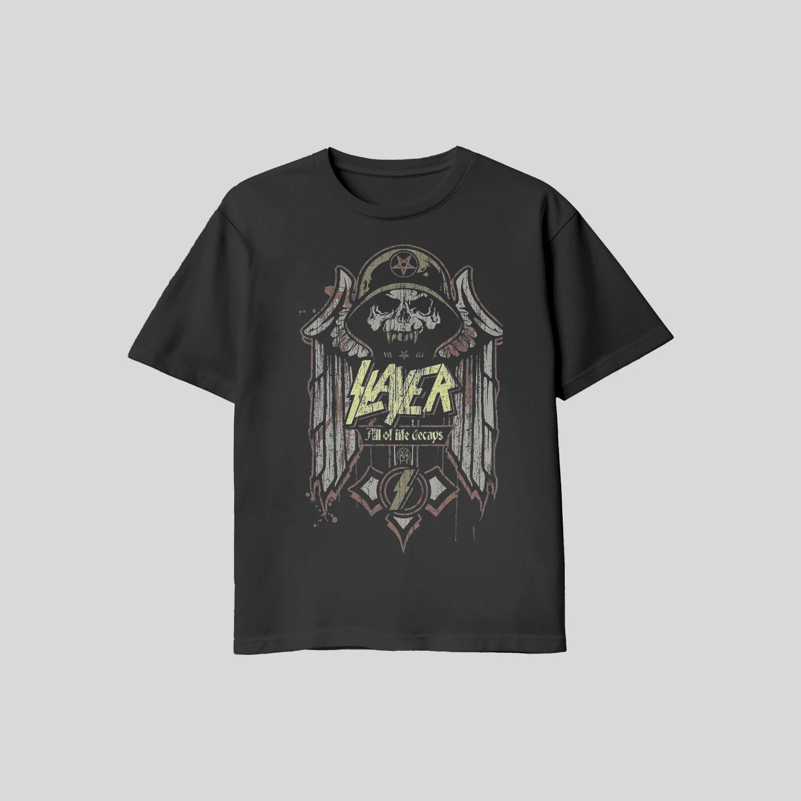 Unisex Adult Casual Graphic Slayer All Of Life Decays Kerry King T ... L