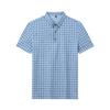 Summer Printed Ice Silk Plaid Traceless T-Shirt Polo Shirt Short Sleeve Men'S Lapel Casual Breathable Top