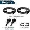 Windshield Washer Nozzle for Jeep Patriot 2009-2017 No.5303834AB Front Black with 2 Pcs Gasket,2 Pcs 1 Meter Fluid Hose 1 Set