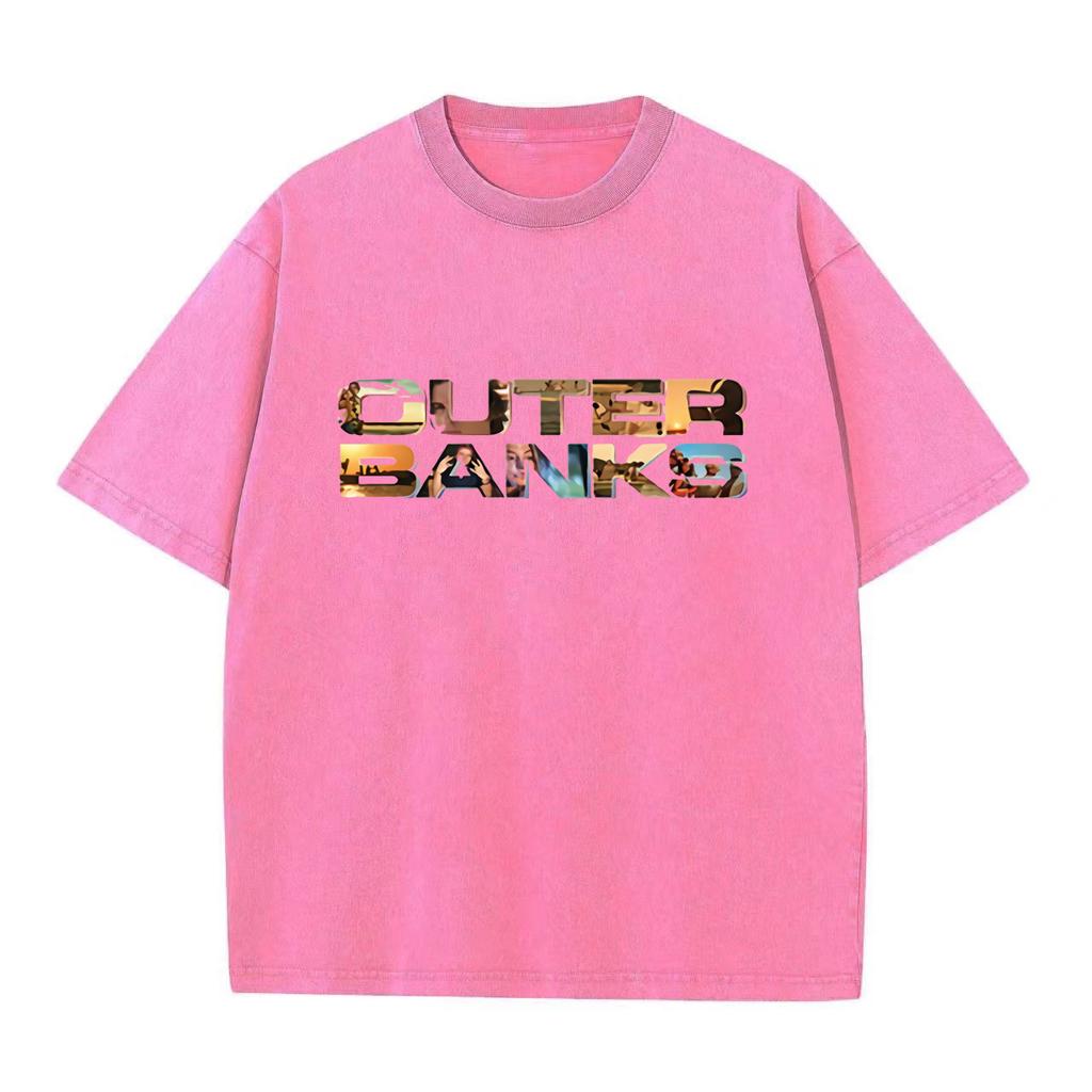 Outer Banks T-Shirt Herren T-Shirt Grafik Outer Banks Herren T-Shirt Harajuku Damen T-Shirt Retro Gewaschenes Vintage T-Shirt