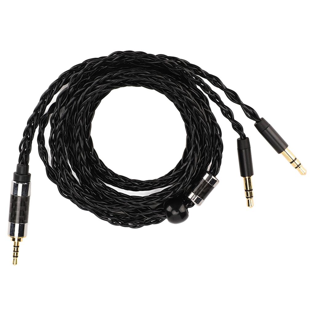 Headphone Cable 8 Core 2.5mm Balanced Plug To Dual 3.5mm Plug Silver Plated Earphone Cable Replacement