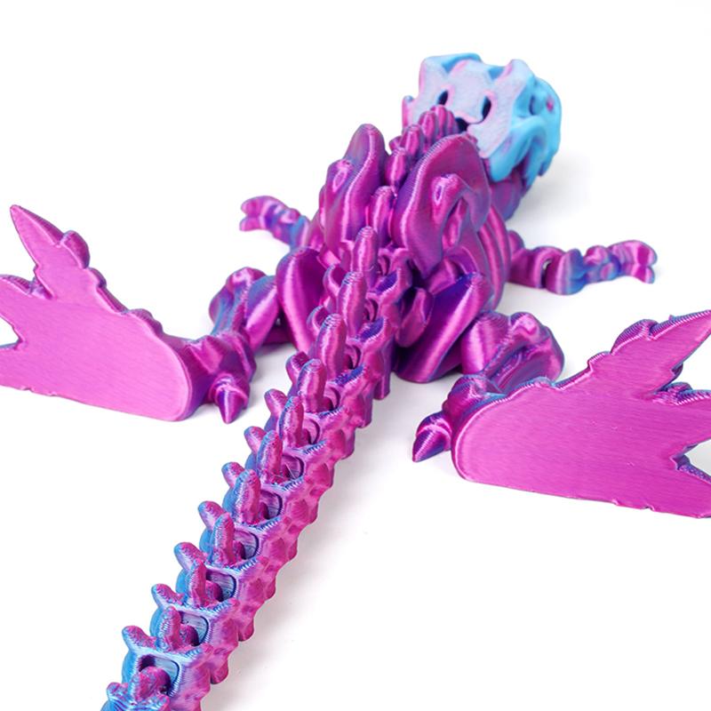 3D Printed Dragon Set Crafts Model Decoration Fidget Toy Rotatable Tyrannosaurus Rex Skeleton Dinosaur Gift For Kids Birthdays