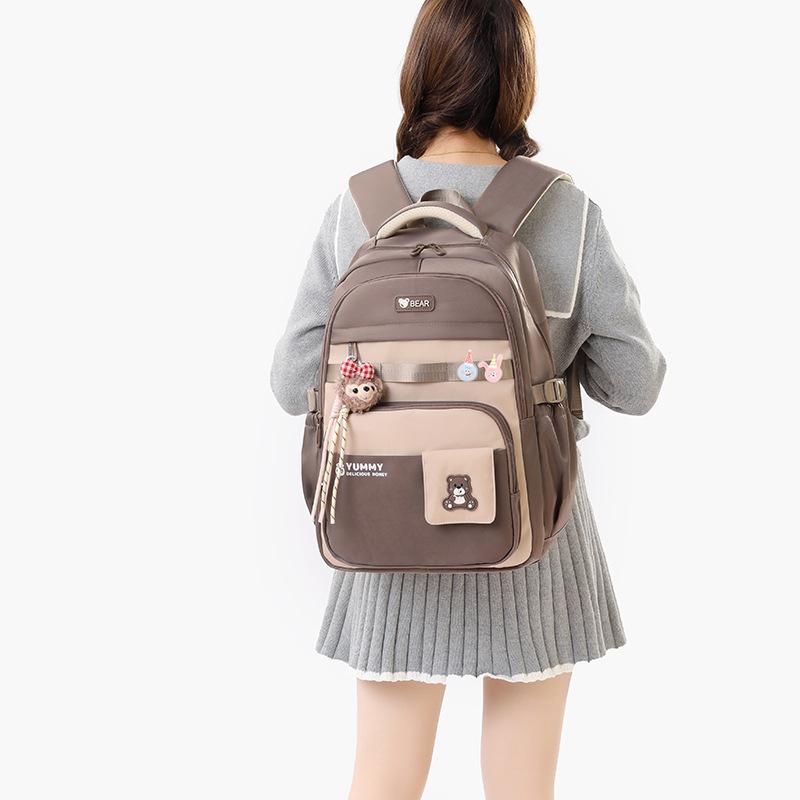 New Junior High School Girl’s Backpacks Simple High Value Large Capacity Book Bag Versatile College Style Lightweight School Bags for Teenager Student