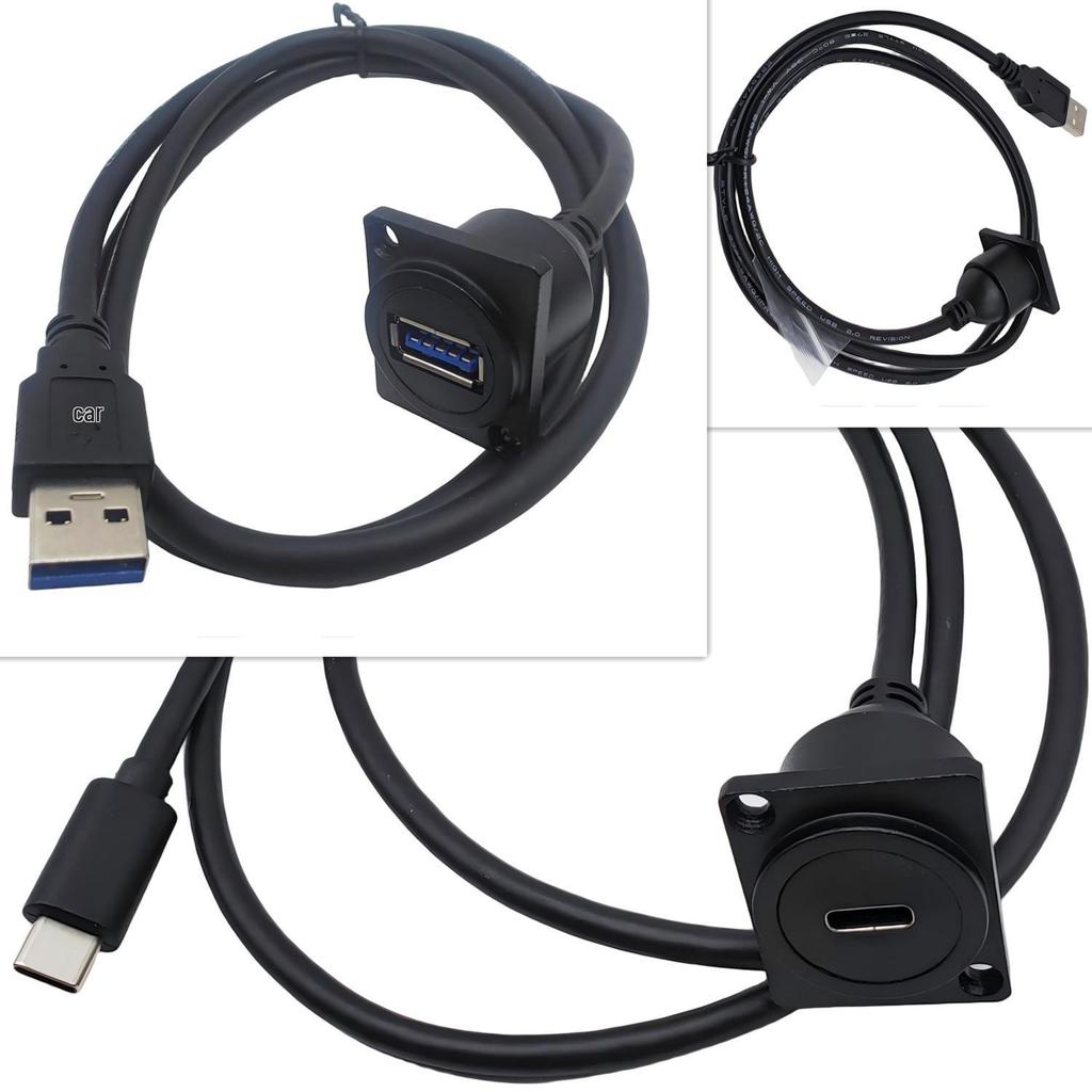 USB Type D Panel Mount Waterproof Female Socket (USB 2.0/3.0) for Digital Data Transfer