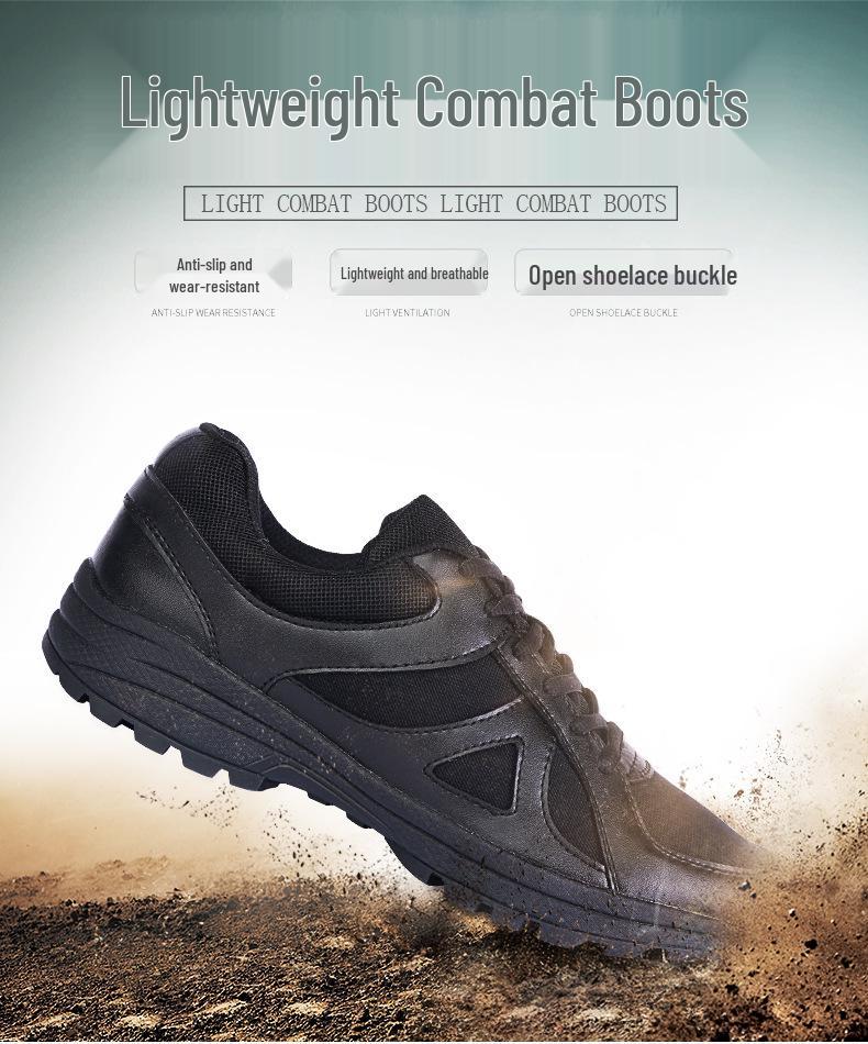 Men's Black Wear-Resistant Ultra-Light Running & Training Shoes for Firefighting and Military Fans