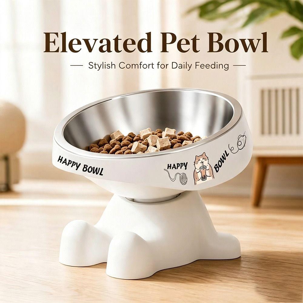 Stainless Steel Elevated Cat Bowl Non-slip Raised Pet Bowl Durable Pet Feeding Bowl Cats Dogs