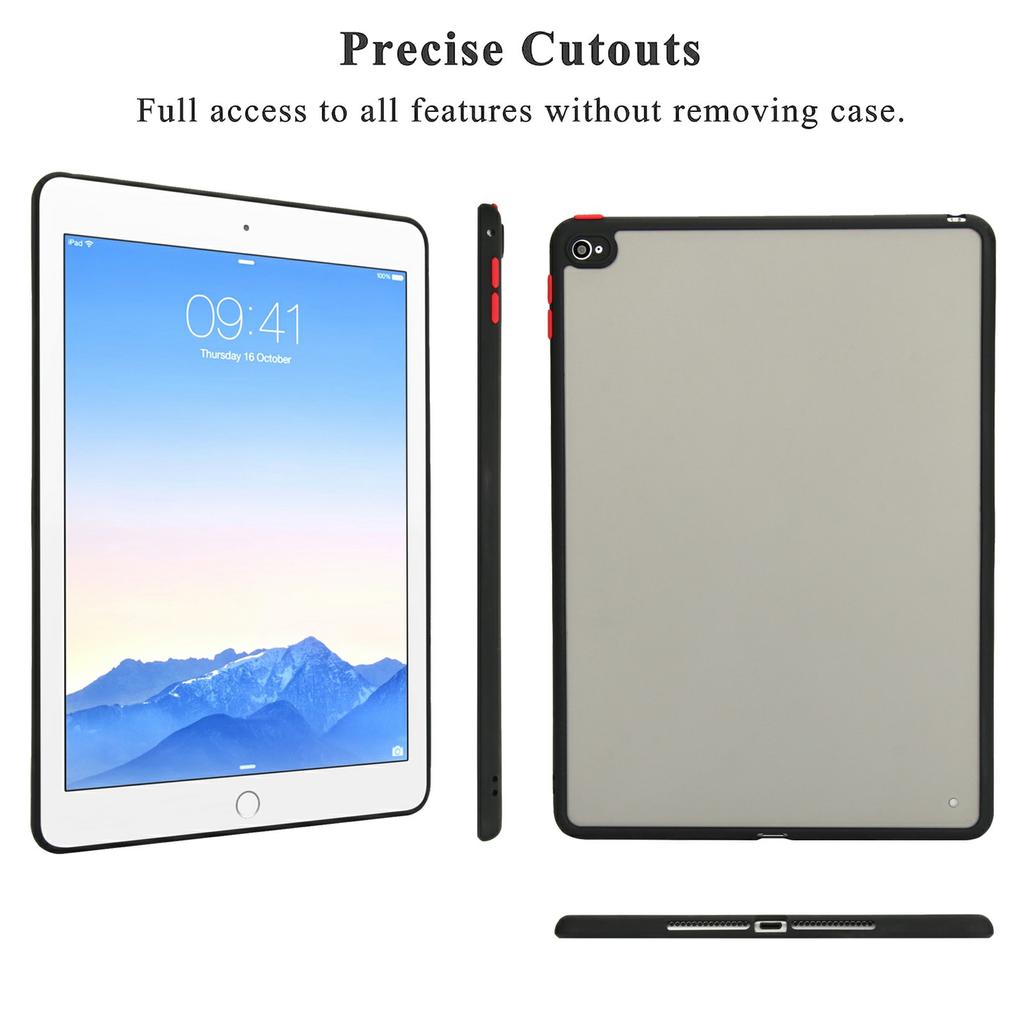 For iPad Air 2 Case Skin Touch Matte Acrylic TPU Shockproof Tablet Cover