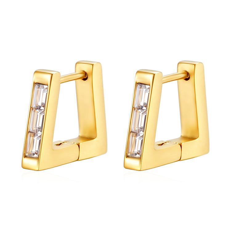 Classic Fashion Geometric Triangle Stainless Steel Ear Buckle for Womens Versatile Classic Earrings fashion золотистый