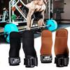 Double Layers PU Leather Gloves Wrist Straps for Weight Lifting Grips Women Men GYM Deadlift Training Bench Press Pull-up Gloves