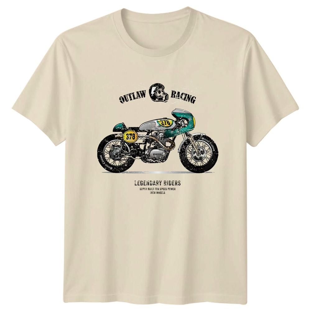 Outlaw Racing Motorcycle Mens TShirt Womens Tee Graphic Unisex Top Unisex T-Shirt XXL