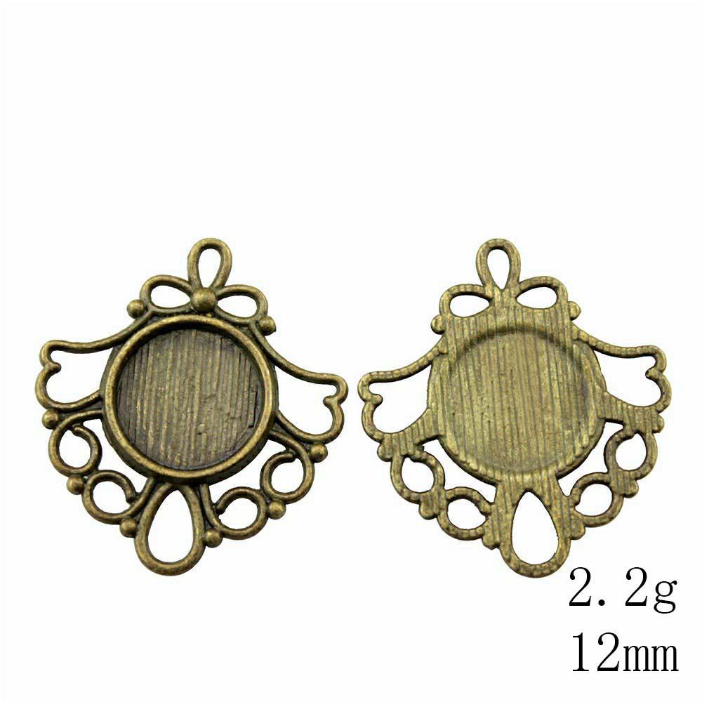 Valentine's Day Accessories For Making Jewelry Fit Round 12mm Glass Cabochon Base Setting Tray Accessories Parts Women's Clothing Bag Accessories