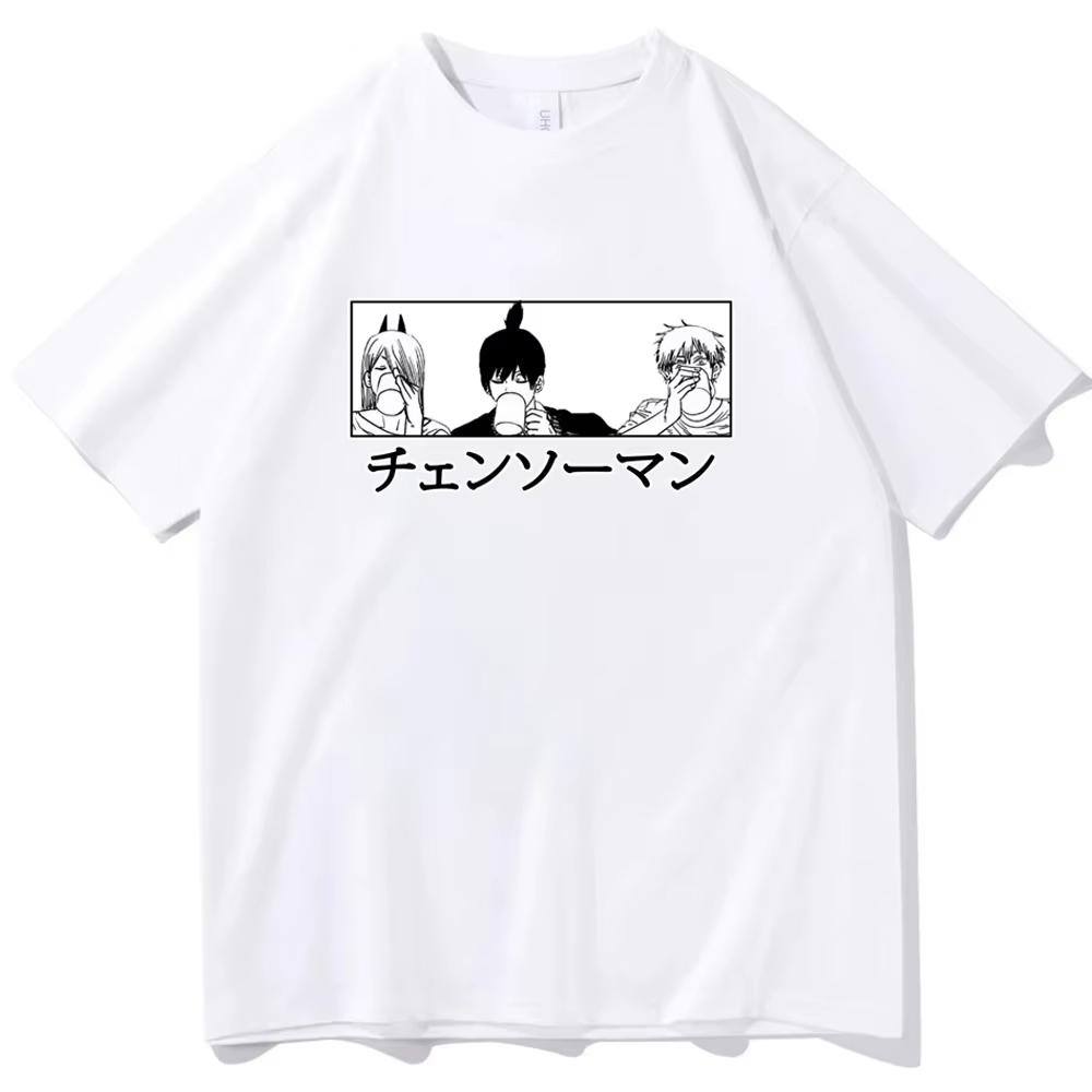 Sommer Neues Anime Kettensägen Unisex Bedrucktes T-Shirt Unisex und Damen T-Shirt Unisex Top Sport T-Shirt Unisex T-Shirt Harajuku Y2K Tee