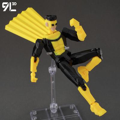 9L3D Printed MultiJointed Action Figure Invincible3.0 Black Yellow Color Scheme Battle Suit Lucky Dummy 13 T13 Collectibles Toy