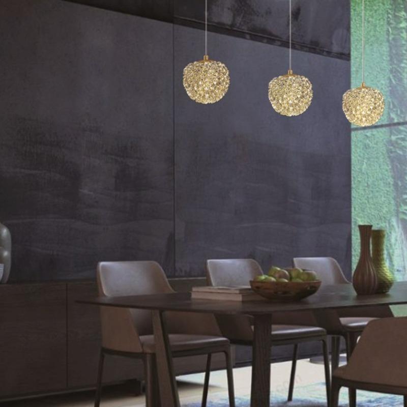 Warm Romantic Light and Luxurious Bedside Lamp Modern Style High-grade Crystal Chandelier Long-line Bedroom Corridor Lamp