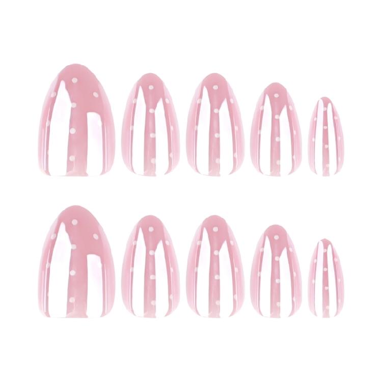 Instantly Nail Art White Dotted Acrylic False Nail Not Required Filing Artificial Nail Ideal For Travel Photo Shoots