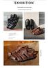 Men's Soft Leather Sandals: Summer Breathable, Non-Slip, Hollowed-Out, Soft Sole Beach Slippers for Students & Middle-Aged Dads