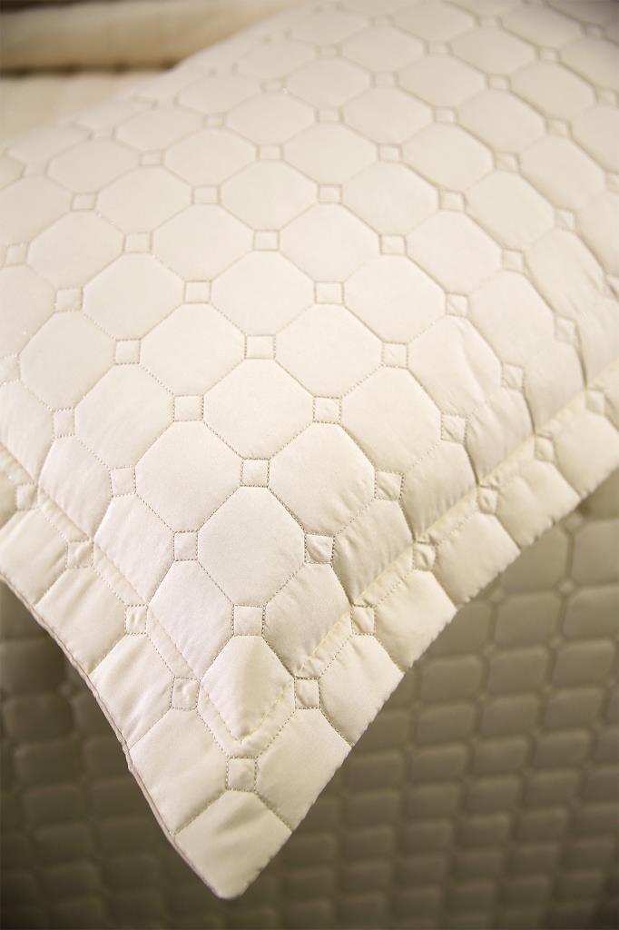 Estiva Quilted Bedspread Set 3pcs, Coverlet 250x260, Pillowcase 50x70, Double Size, Cappucino