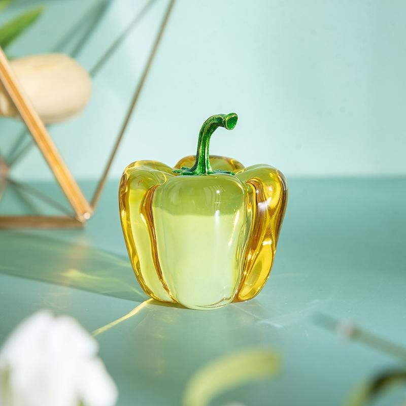 Artistic Glass Peppers Replicas Home Decoration Kitchens Table Centerpieces Shatterproof Design 45mm Size
