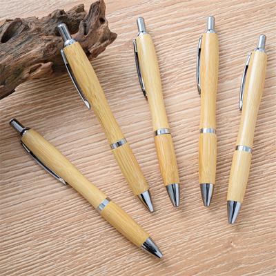 Creative Gourd Shape Bamboo Wood Pen 1.0Mm Tip Student Writing Business Signature Office Stationery School Supplies