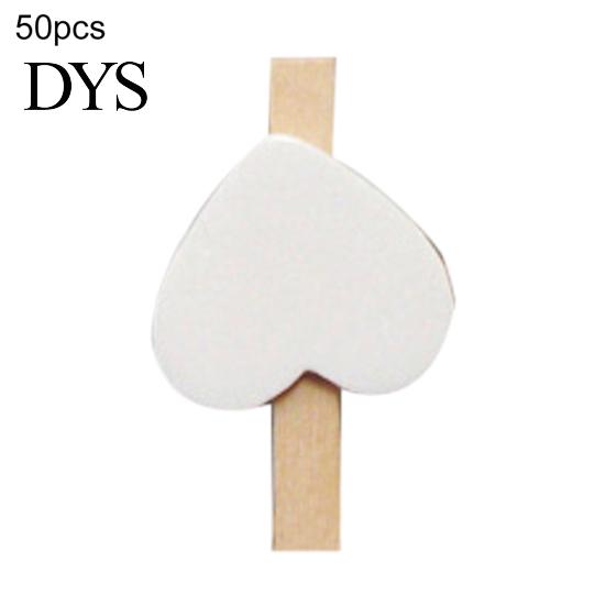 50Pcs Wooden Clips Love Heart Pegs Clothespin DIY Cute Wedding Decor Craft