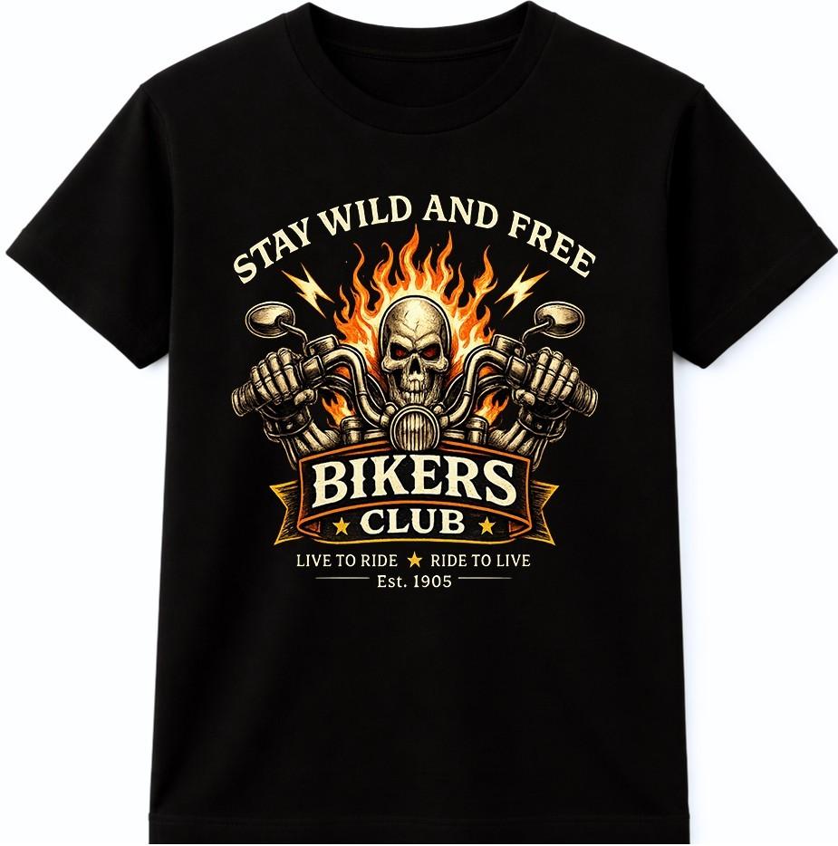 Biker Skull T Shirt Motorcycle Rider Chopper Graphic Tee Vintage Freedom S