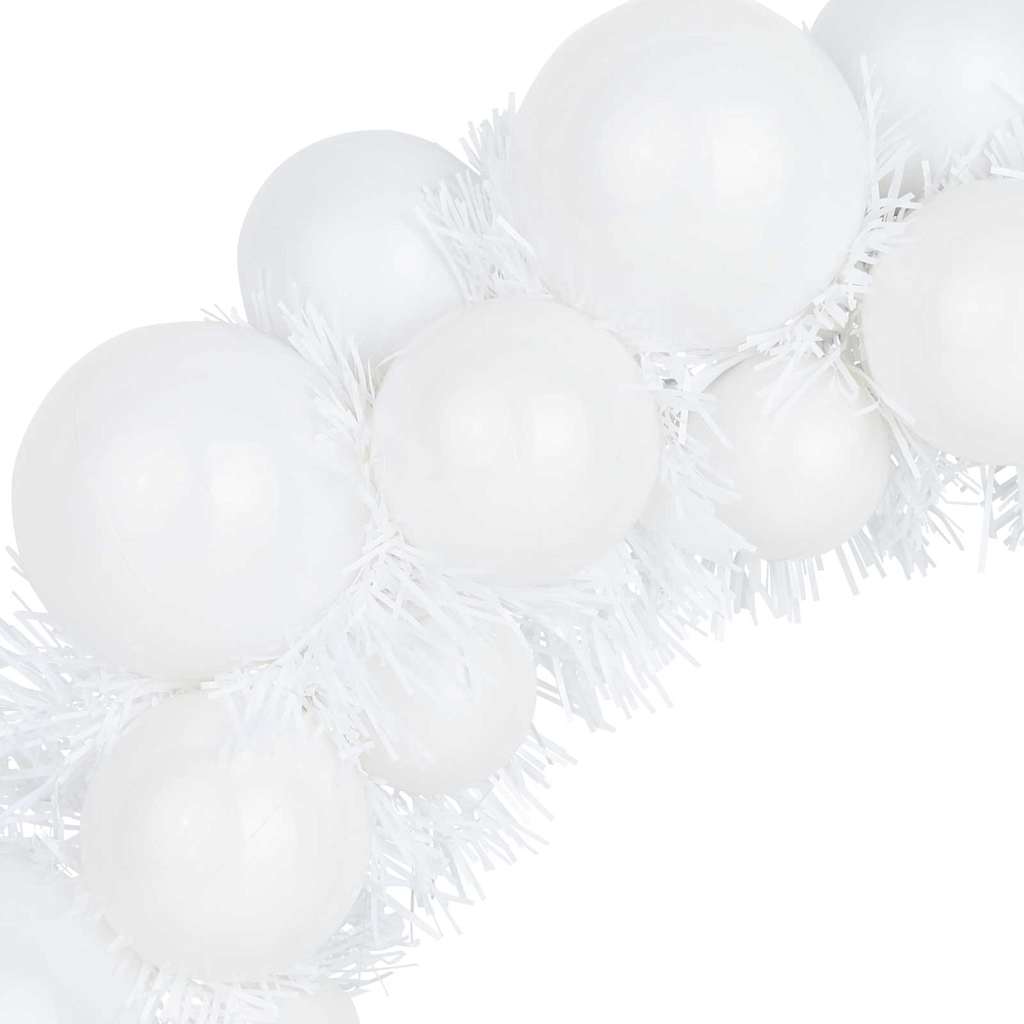 Christmas Ball Wreaths 2 pcs White 33 x 33 x 7 cm Polystyrene