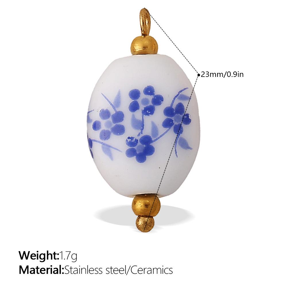 European and American sweet and cool style DIY dopamine ceramic pendant stainless steel plated 18K gold creative jewelry collection