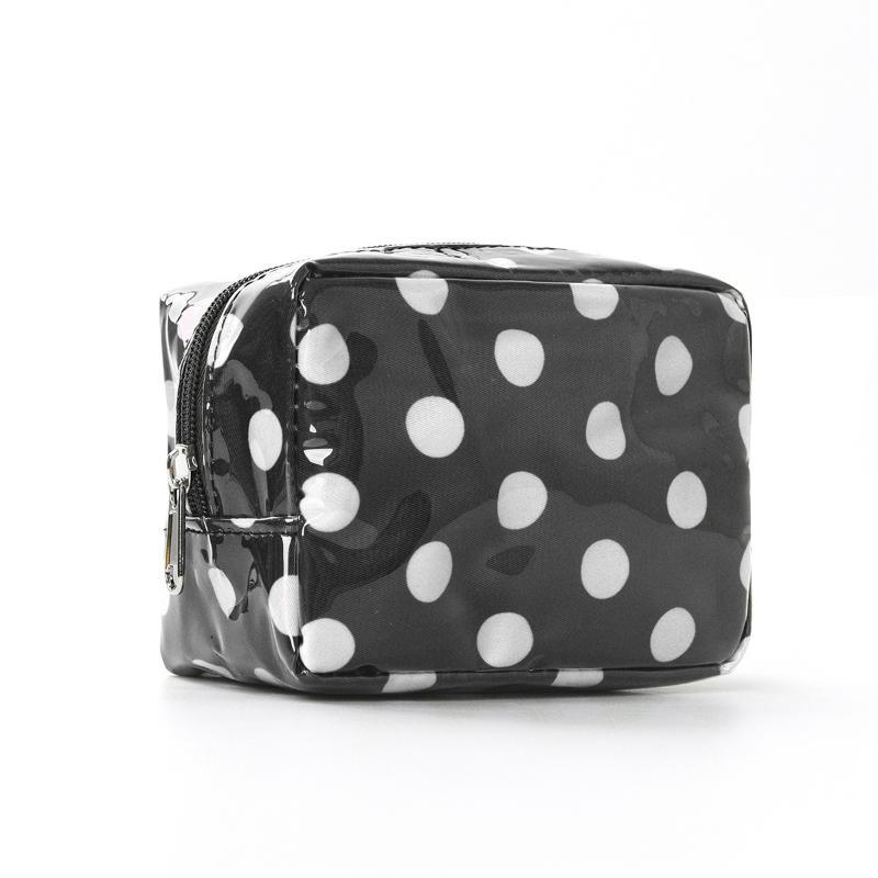 New Glossy Polka Dot Pvc Cosmetic Bag Makeup Bag Waterproof Travel Toiletry Bag Makeup Brush Case Mini Clutch