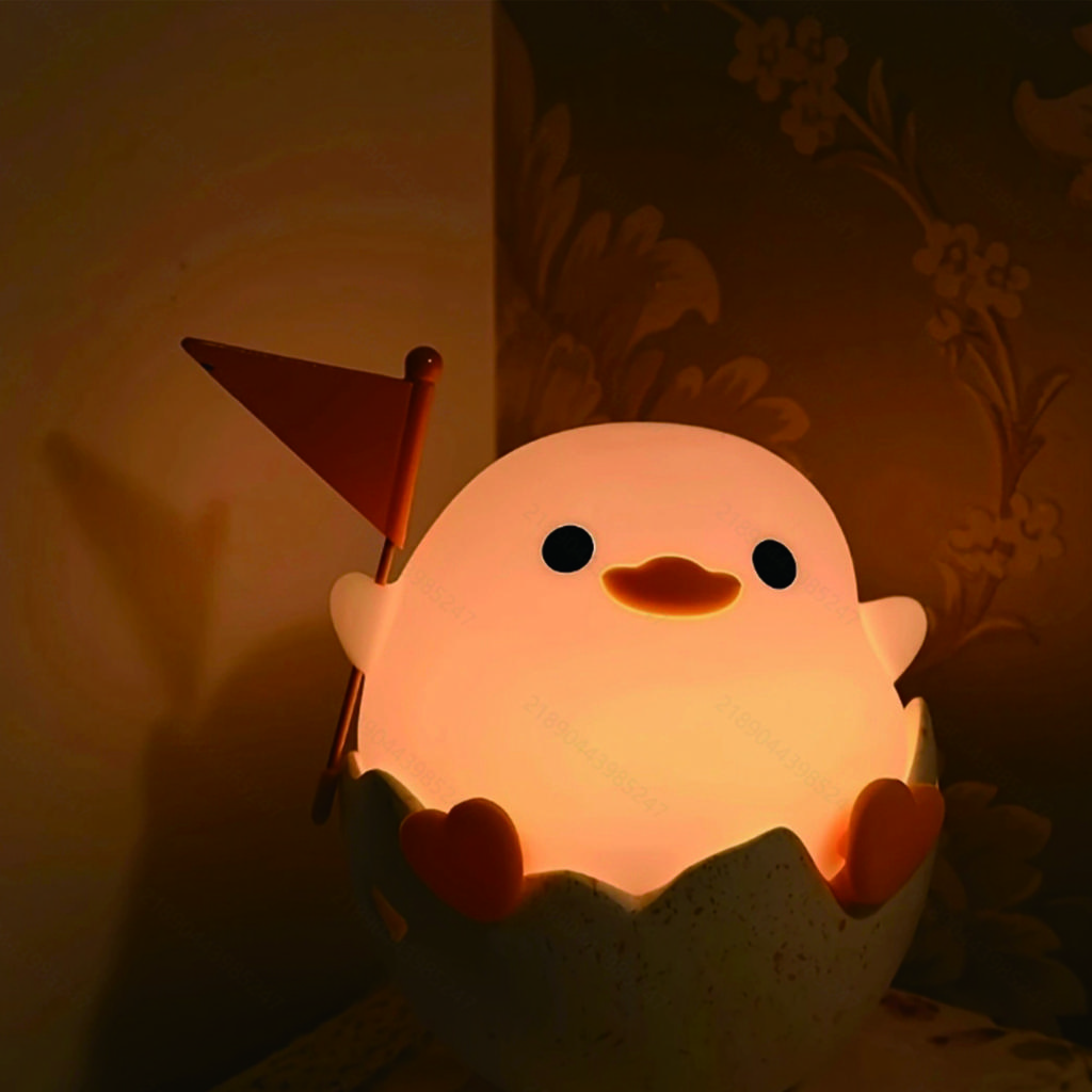 1 buc Doudou Rață Fermecătoare - Reîncărcabilă prin USB, Control Tactil, Luminozitate Reglabilă, Lampă de Masă din Silicon cu Culoare Schimbată