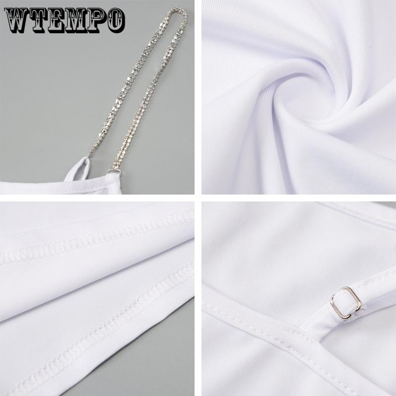 WTEMPO Satin Dress Black Suspender Dress Blingbling Brick Glitter Tight Mini Dress Bag Hip Club Dress New Year Party Dress