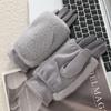 Thickened Suede Touch Screen Gloves Detachable Lining Riding Gloves Faux Fur Gloves  for Women