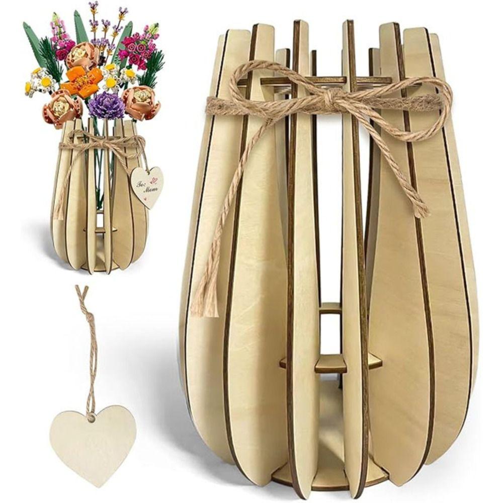 DIY Craft DIY Flower Vase Assemble Kit Wooden Vase Kit Bouquet Vase Office Decor