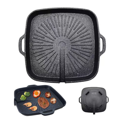 30cm Iron Plate for Yakiniku, BBQ, Gas, Samgyeopsal, Square, Lightweight, Direct Fire, Multi-Purpose, Cast Iron, Easy to Clean, Aluminum Alloy, Teppan