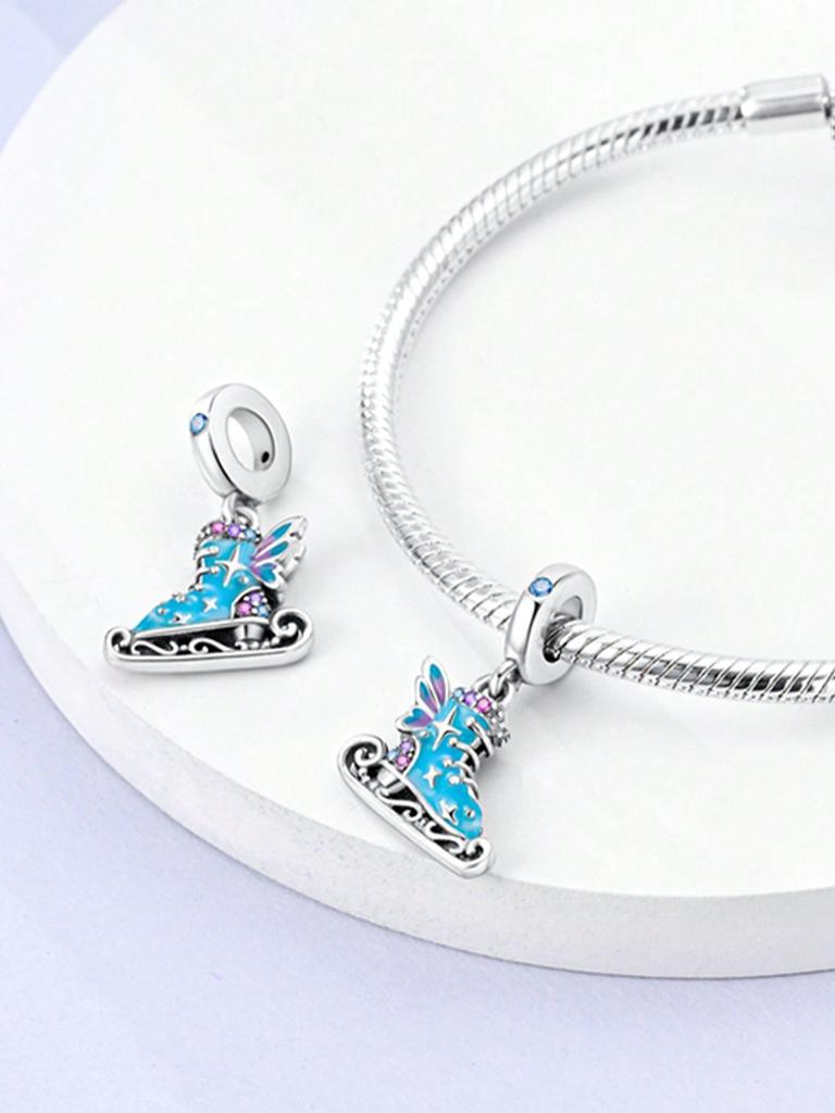 Charms Plata Summer Roller Skates Coconut Tree Beads Copper Plated Fit Charms Original Bracelet For Jewelry Making Diy Charm