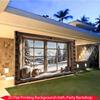 2D Alpine Cabin Backdrop, Cozy Window with Snowy Landscape Photography Background for All Occasions