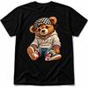 Hip Hop Teddy Bear Papa Men T-Shirt Graphic Streetwear Urban Cool Cartoon Tee