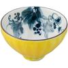 Kyo-yaki Kiyomizu-yaki Sake Cup, Approximately 7cm, with a Flower Kochi Design and a Wild Grape Pattern, Yellow, Made In Japan, KTA496-08