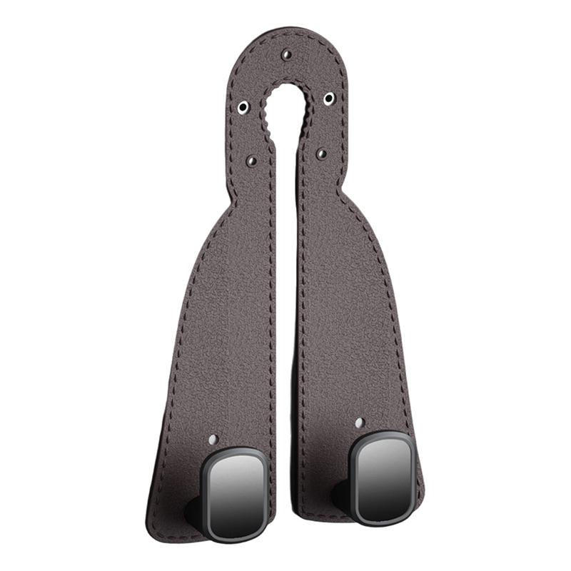 

1 Piece 10Kg Large Load-Bearing Alloy Hook Hanger Tool Universal Car Headrest Hook Premium Suede Rear Seat Hanging Dual Hook коричневый