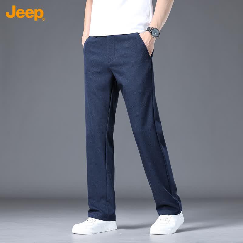 Jeep Men's 2026 Linen Blend Straight-Leg Casual Pants