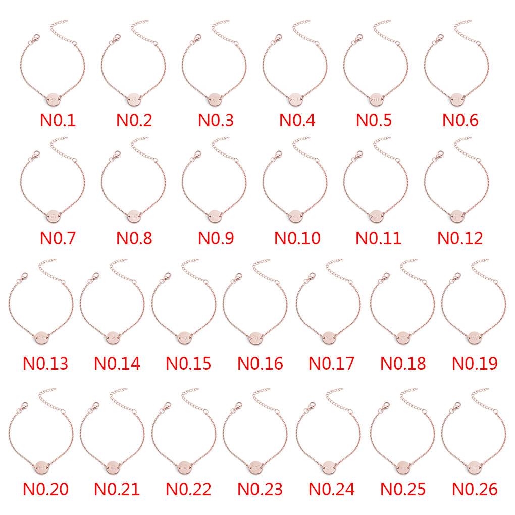 A-Z Chain Alphabet Wristband Bracelet Round Letters Pendant Lady Retro Bangles Girl Women Jewelry