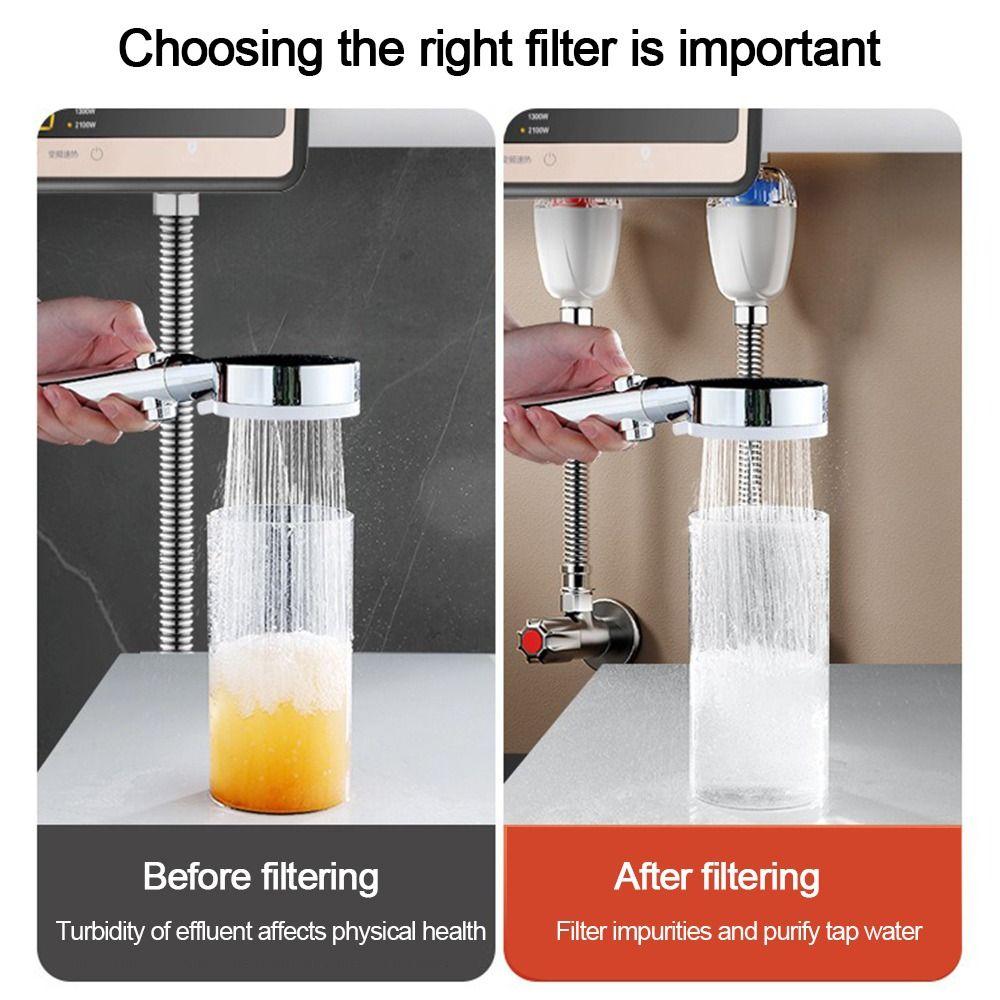 Universeller Edelstahl Küchenarmatur Filter Reiniger Auslass Vorfilter Leitungswasser Front Wasserfilter Duschfilter
