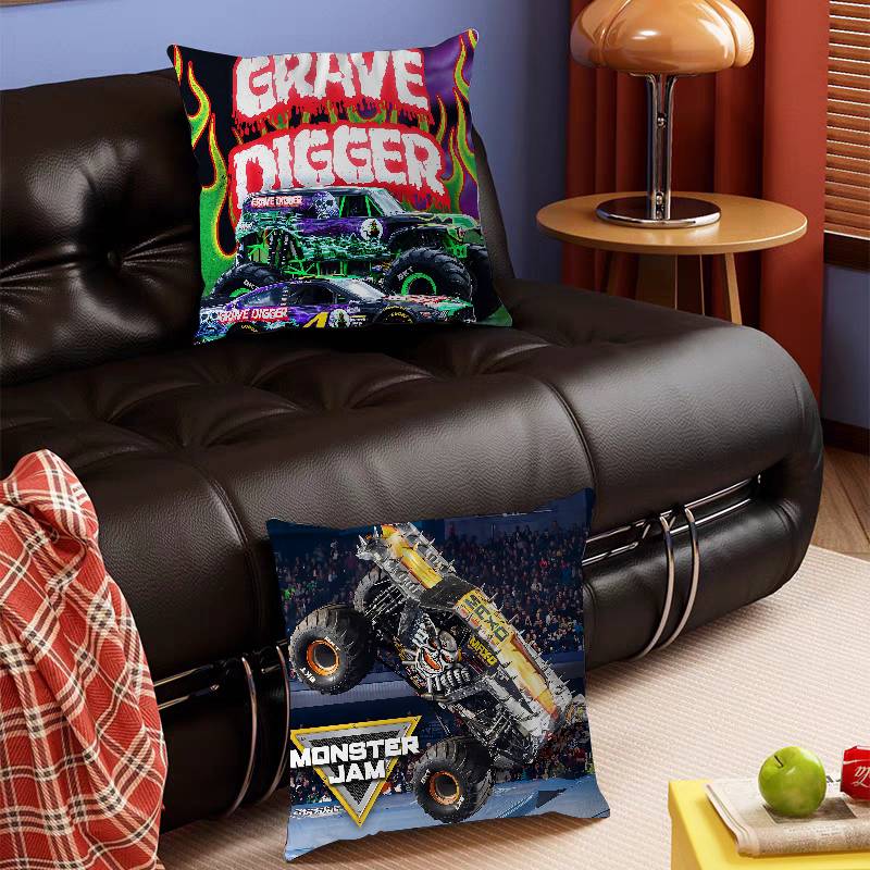 M-Monster Jam Pillow Cushion Cover Pillowcase Living Room Sofa Home Decor Customized