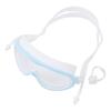Kinder Schwimmbrille Großer Rahmen Wasserdicht Antibeschlag HD Schwimmzubehör mit Nasenclip Hellblau Weiß