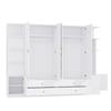 Wardrobe, 6-door wardrobe, White, 270 x 45 x 200 cm, hinged-door with 4 clothes rails, 4 drawers and lots of storage space, modern design